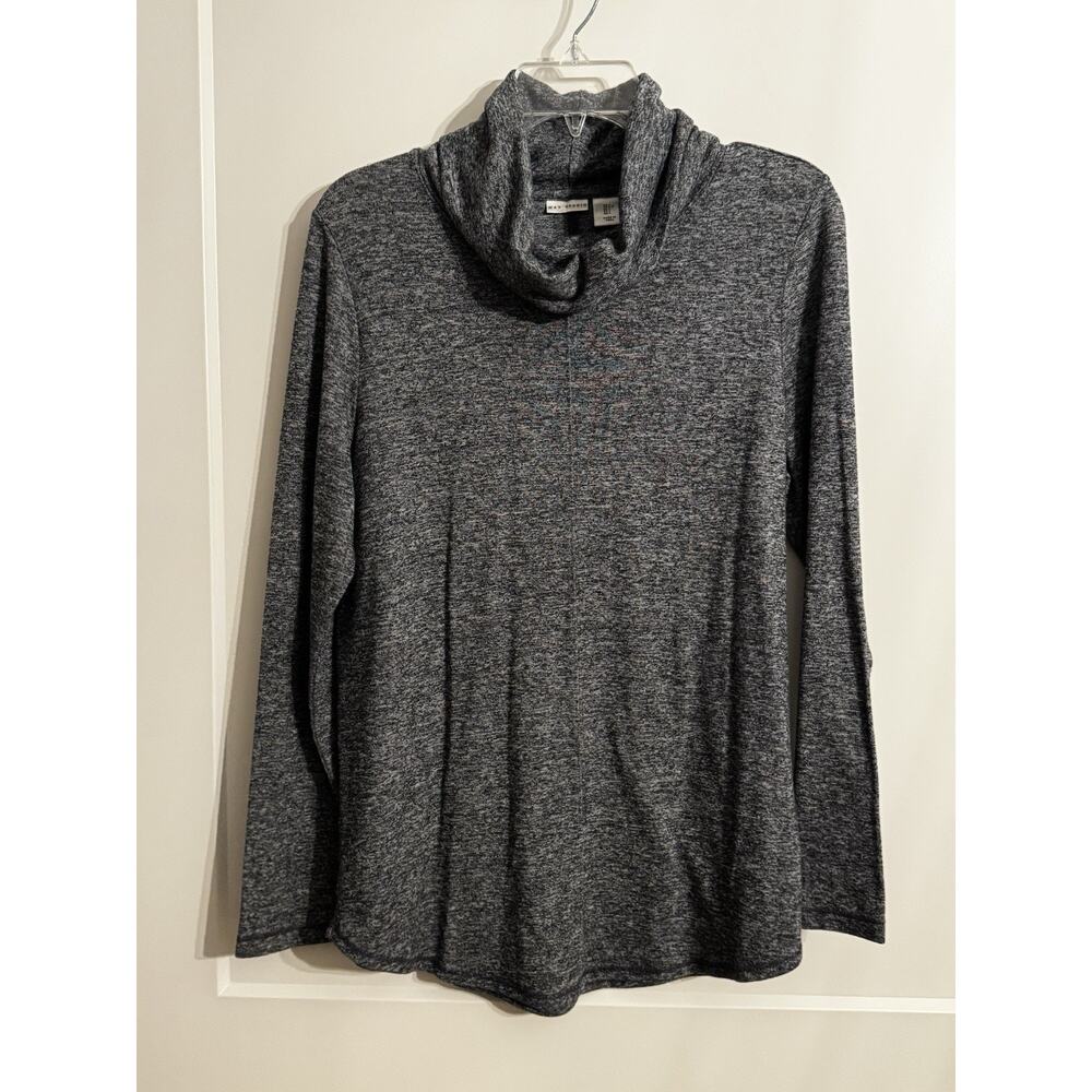 Max Studio Long Sleeve Cowl Neck Sweater Gray Sz L LagenLook Casual Fall Winter